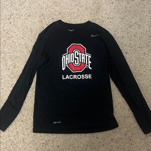 Nike Black Ohio State Lacrosse Dri-Fit Shirt